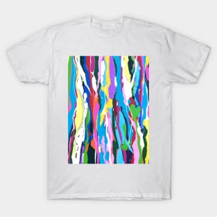 Spring Color Riot Fluid Abstract T-Shirt